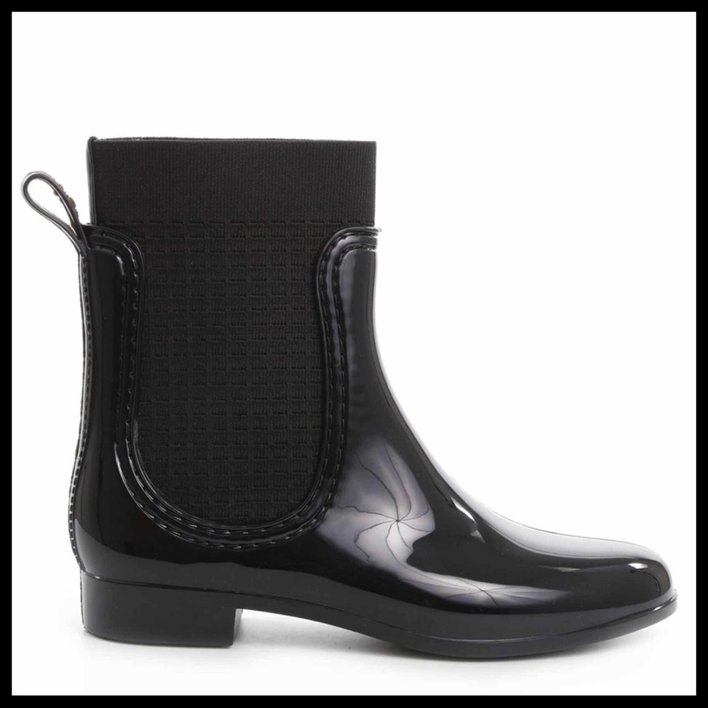 BLACK WATERPROOF ANKLE BOOTIES RAIN BOOTS A2C - Picture 13 of 16